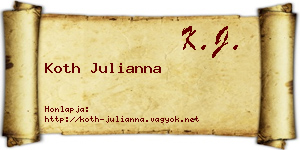 Koth Julianna névjegykártya